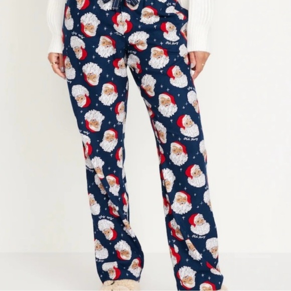 Old Navy Blue and Cream Pajama Pants With Pockets - Picture 1 of 10